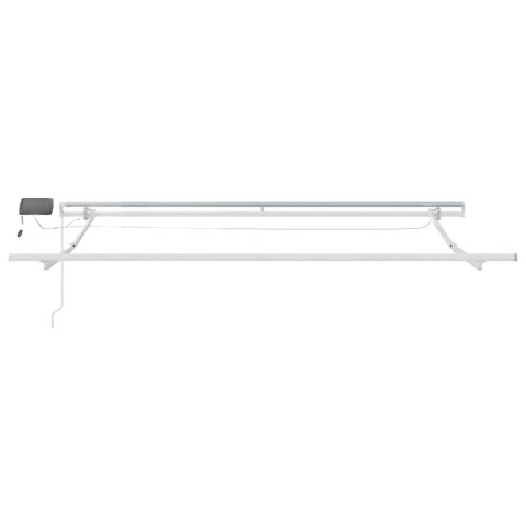 Ręcznie zwijana markiza z LED, antracytowo-biała, 300x250 cm