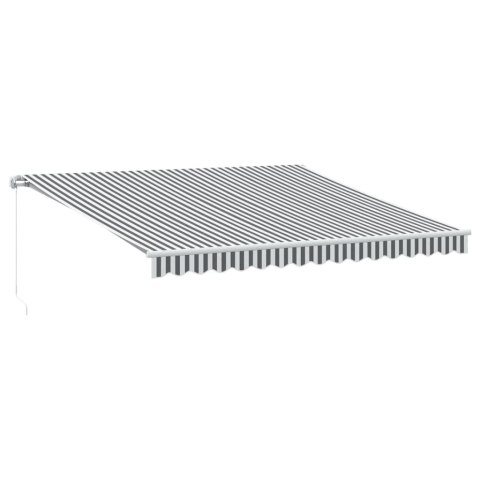 Ręcznie zwijana markiza z LED, antracytowo-biała, 400x350 cm