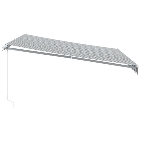 Ręcznie zwijana markiza z LED, antracytowo-biała, 400x350 cm