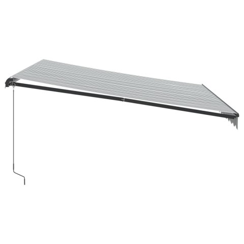 Ręcznie zwijana markiza z LED, antracytowo-biała, 400x350 cm