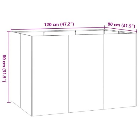 Doniczka 120x80x80 cm Stal ocynkowana