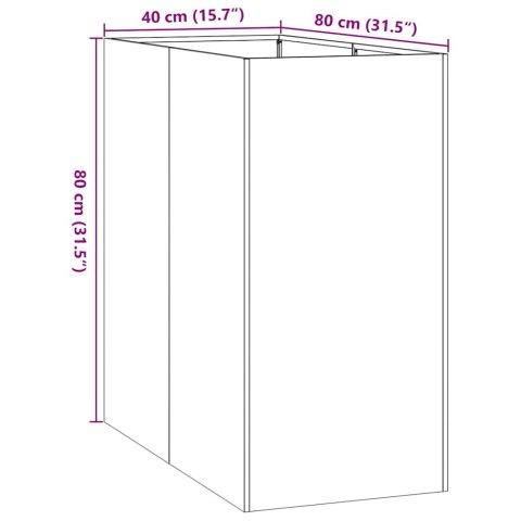 Doniczka 40x80x80 cm Stal ocynkowana