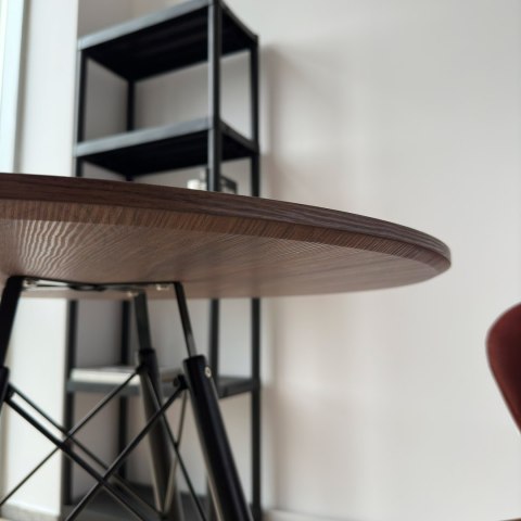 Stół loft nowoczesny okrągły Paris Black 80 cm jesion
