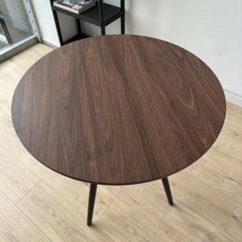 Stół loft nowoczesny okrągły Paris Black 80 cm jesion