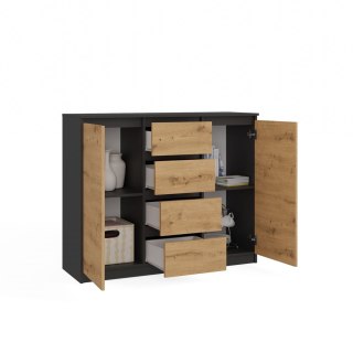 Komoda Malwa 2D4S 120 ANTRACYT DĄB ARTISAN