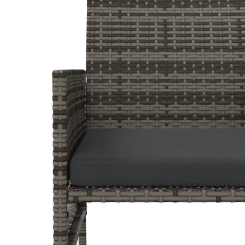 2-os. sofa ogrodowa ze stolikiem i stołkami, szara, polirattan