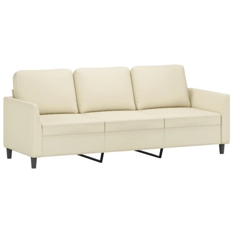 4-osobowa sofa z poduszkami, kremowa, sztuczna skóra