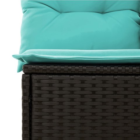 7-cz. zestaw wypoczynkowy do ogrodu, z poduszkami, czarny