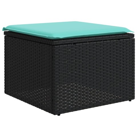8-cz. zestaw wypoczynkowy do ogrodu, z poduszkami, czarny