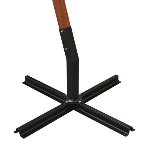 Parasol ogrodowy wiszący, na jodłowym słupku, lazurowy, 3x3 m