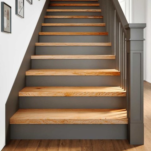 Stopnie schodowe, 12 szt. brązowe 100x25x2cm lite drewno dębowe