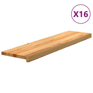Stopnie schodowe, 16 szt. brązowe 100x25x2cm lite drewno dębowe