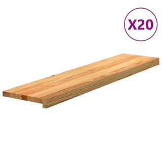 Stopnie schodowe, 20 szt. brązowe 110x30x2cm lite drewno dębowe