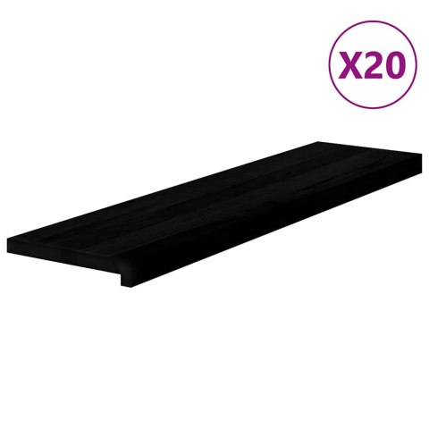 Stopnie schodowe, 20 szt. brązowe 100x30x2cm lite drewno dębowe