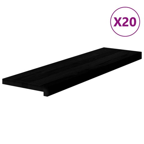 Stopnie schodowe, 20 szt. brązowe 90x25x2cm lite drewno dębowe