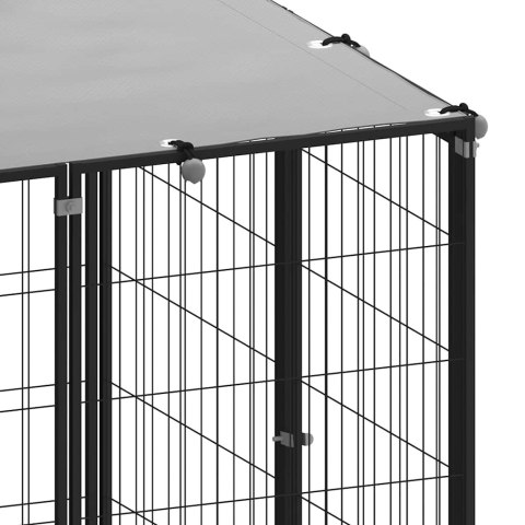 Kojec dla psa, czarny, 330x110x110 cm, stalowy