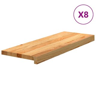 Stopnie schodowe, 8 szt. brązowe 70x25x2cm lite drewno dębowe