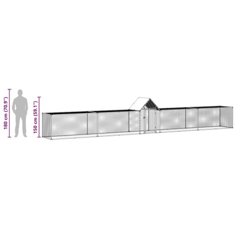 Woliera dla kur, 9 x 1 x 1,5 m, galwanizowana stal