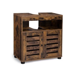 VASAGLE szafka pod umywalkę rustykalna 60x30x63 cm brązowa