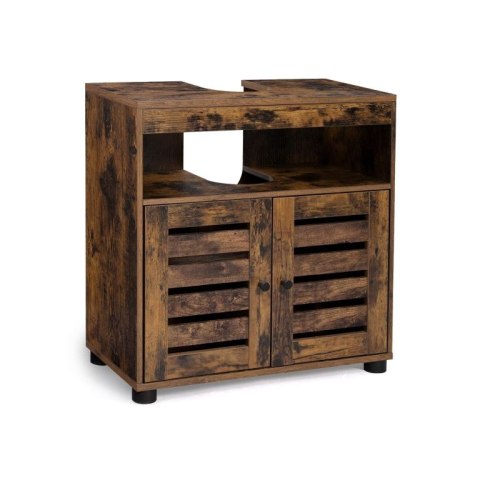 VASAGLE szafka pod umywalkę rustykalna 60x30x63 cm brązowa