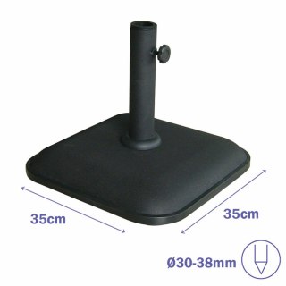 Marbueno Podstawa Parasol Kwadrat Cement 35X35X5,2 cm 11KG Czarny Ogród 10455