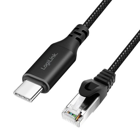 Kabel adapter LogiLink CU0414 Ethernet USB 3.2, C/M do RJ45/M, aktywny, 5 m