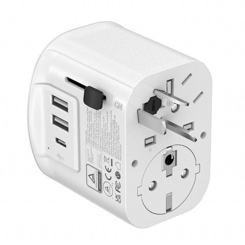 GEMBIRD UNIWERSALNY ADAPTER PODRÓŻNY Z UZIEMIENIEM 15 W, BIAŁY