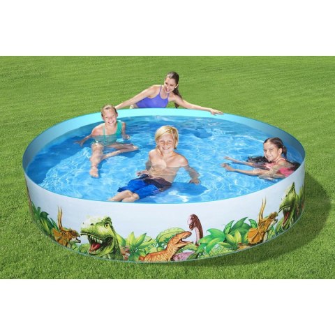 Bestway Sztywny basen dla dzieci PVC Dinozaury 244x46 cm +3 Lata Ogrod 55001