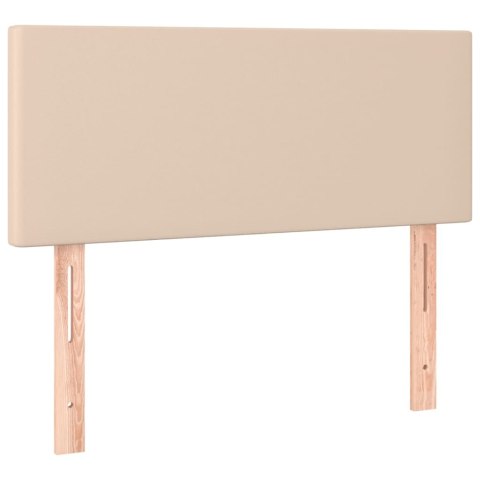 Łóżko kontynentalne, materac i LED cappuccino ekoskóra 80x200cm
