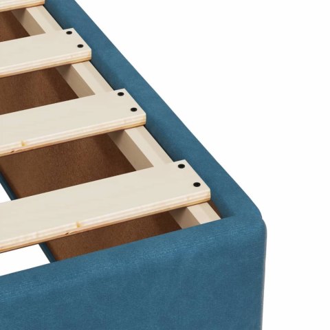 Łóżko kontynentalne z materacem, niebieskie, 100x200cm, aksamit