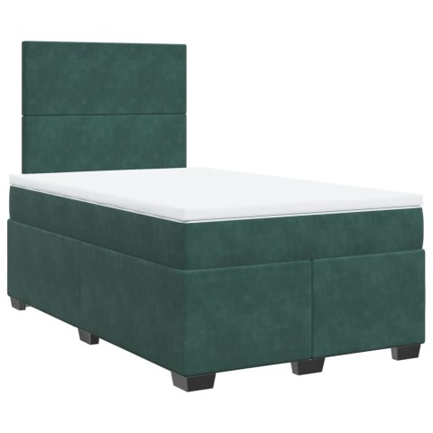 Łóżko kontynentalne z materacem, ciemnozielone, 120x200 cm