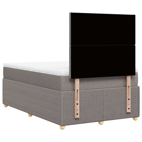 Łóżko kontynentalne z materacem, taupe, tkanina, 120x200 cm