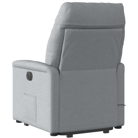 Podnoszony fotel masujący, elektryczny, rozkładany, jasnoszary