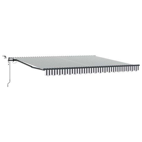 Automatyczna markiza z LED, antracytowo-biała, 400x300 cm