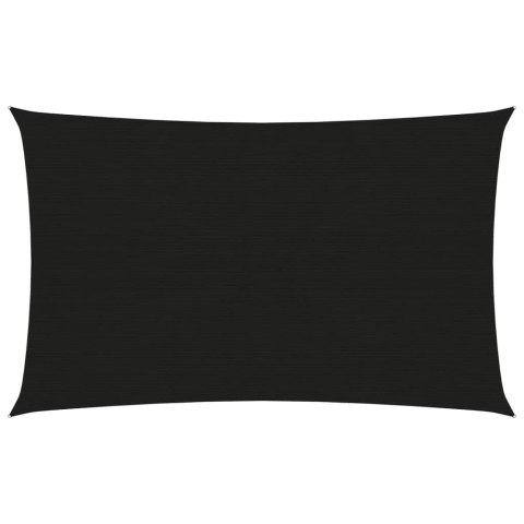 Żagiel przeciwsłoneczny, 160 g/m², czarny, 2x4 m, HDPE