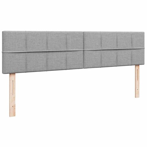 Łóżko Ottoman z materacem i LED, jasnoszary, 180x200cm, tkanina