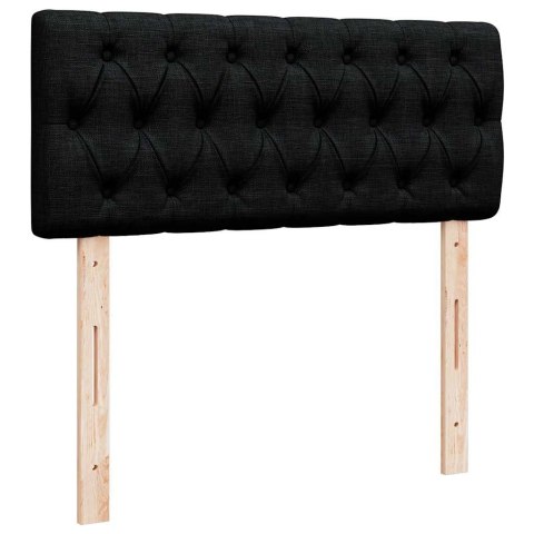Łóżko otomana z materacem i LED, czarny, 120x190 cm, tkanina