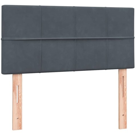 Łóżko kontynentalne z materacem i LED, ciemnoszary aksamit, 80x220 cm