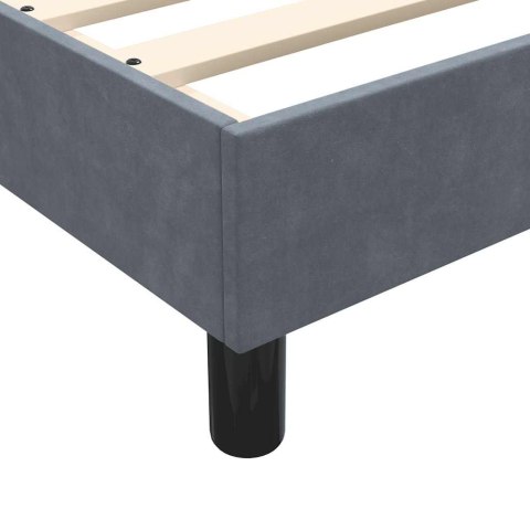 Łóżko kontynentalne z materacem i LED, ciemnoszary aksamit, 80x220 cm