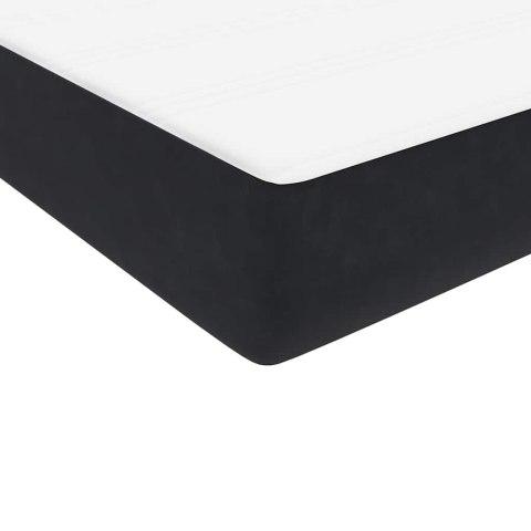 Łóżko kontynentalne z materacem i LED, czarne, 80x220 cm