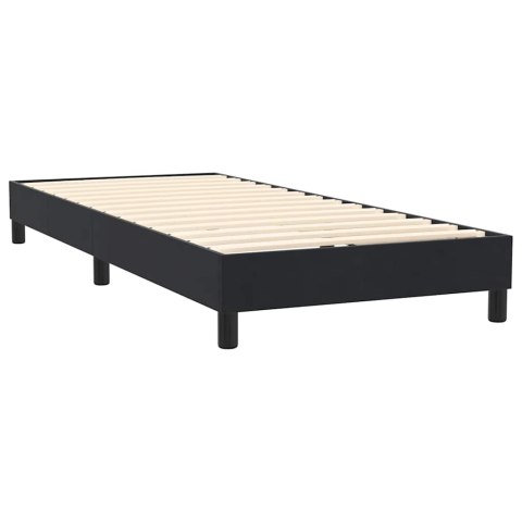 Łóżko kontynentalne z materacem i LED, czarne, 80x220 cm