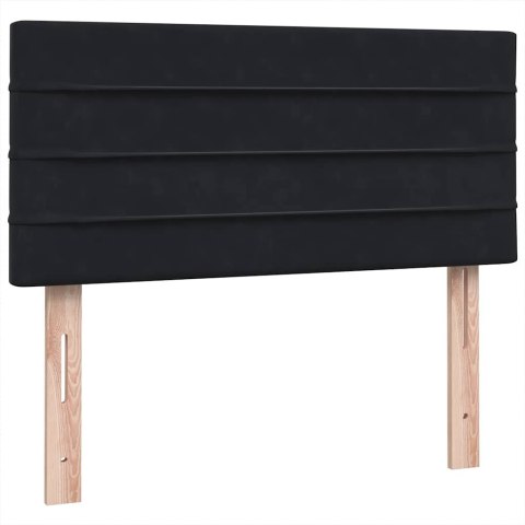 Łóżko kontynentalne z materacem i LED, czarne, 80x220 cm
