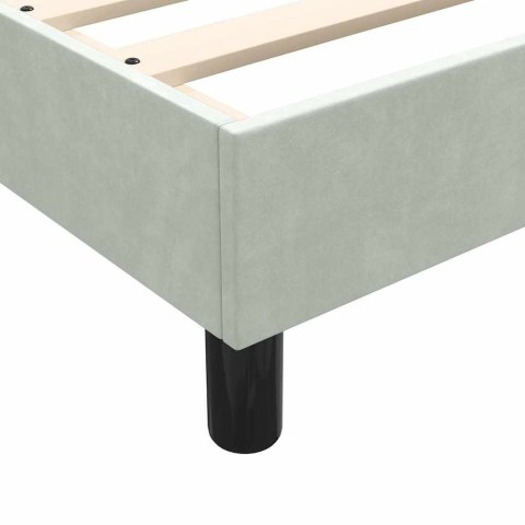 Łóżko kontynentalne z materacem i LED, jasnoszary aksamit, 90x210 cm