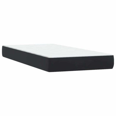 Łóżko kontynentalne z materacem i LED, czarne, 80x220 cm