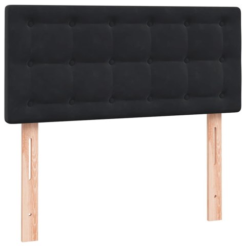 Łóżko kontynentalne z materacem i LED, czarne, 80x220 cm