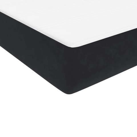 Łóżko kontynentalne z materacem i LED, czarne, 80x220 cm
