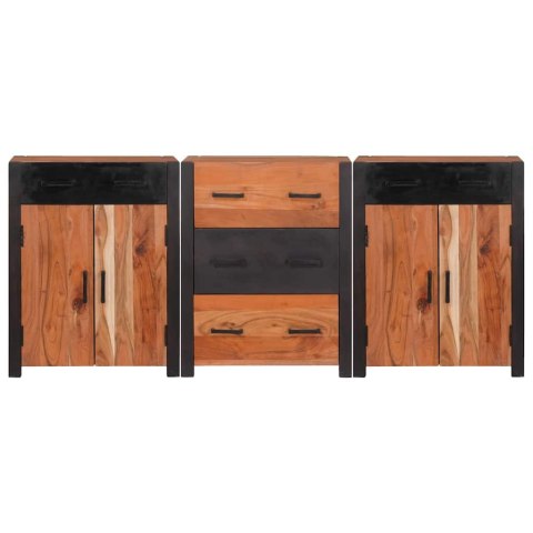 Bufet 3 pcs Brązowy 165 x 30 x 75 cm Lite drewno akacjowe