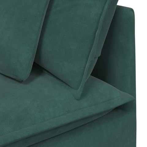 Sofa modułowa z poduszkami aksamitna ciemnozielona