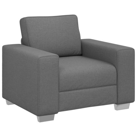 Sofa 3 pcs Ciemnoszary Tkanina lniana