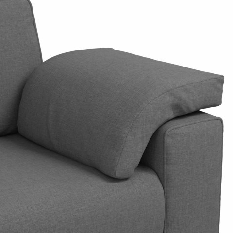 Sofa 3 pcs Ciemnoszary Tkanina lniana